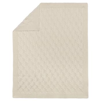 Beige Knitted Baby Blanket