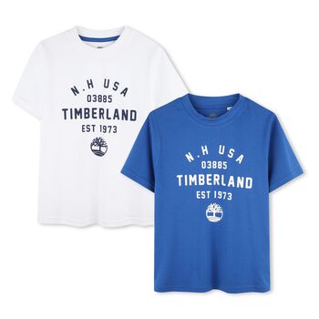 Boys Blue & White Logo T-Shirts ( 2-Pack )
