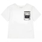 Boys White Logo T-Shirt, 1, hi-res
