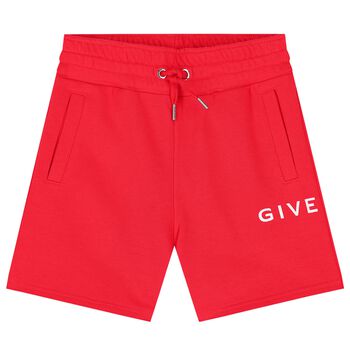 Boys Red Logo Shorts