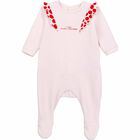 Baby Girls Pink Logo Babygrow, 1, hi-res