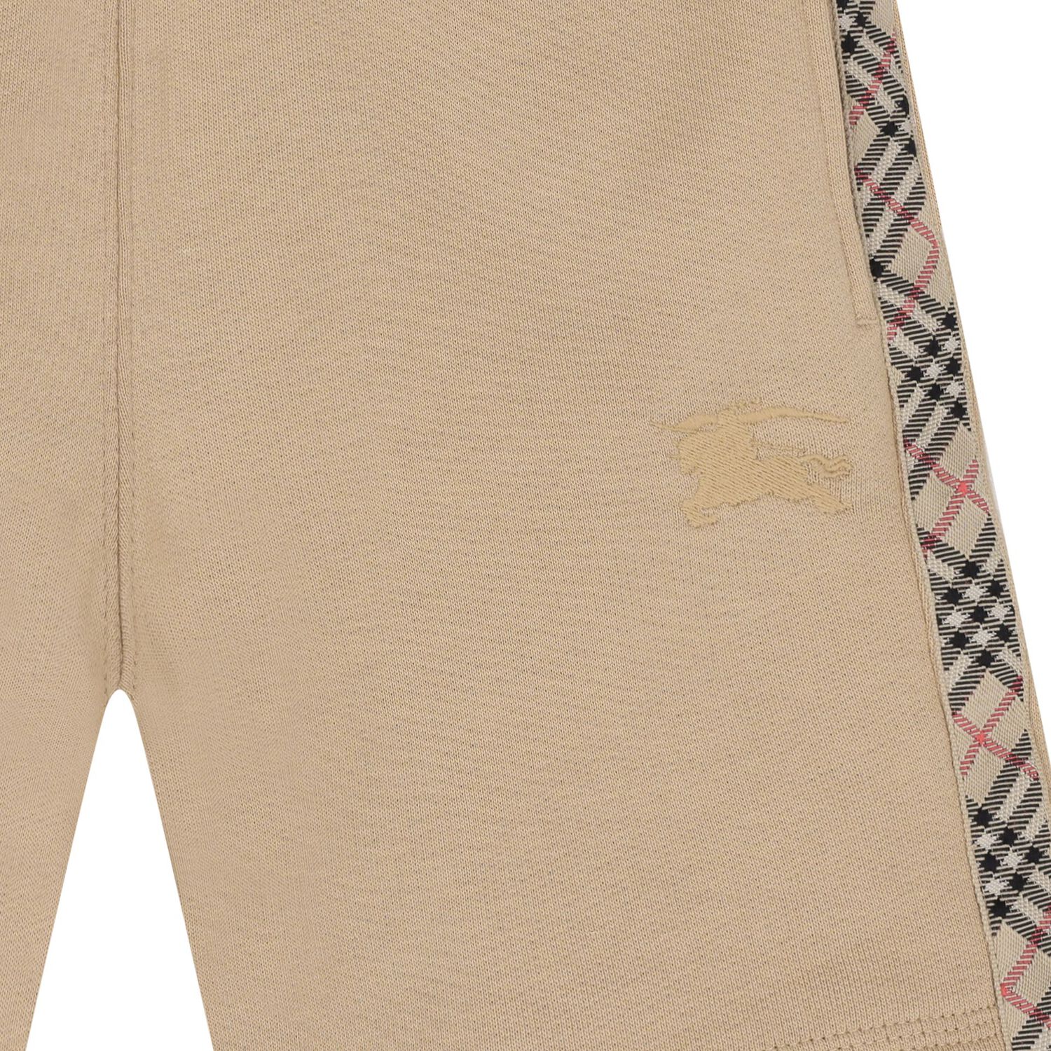 Beige Check Logo Shorts, 1, hi-res image number null