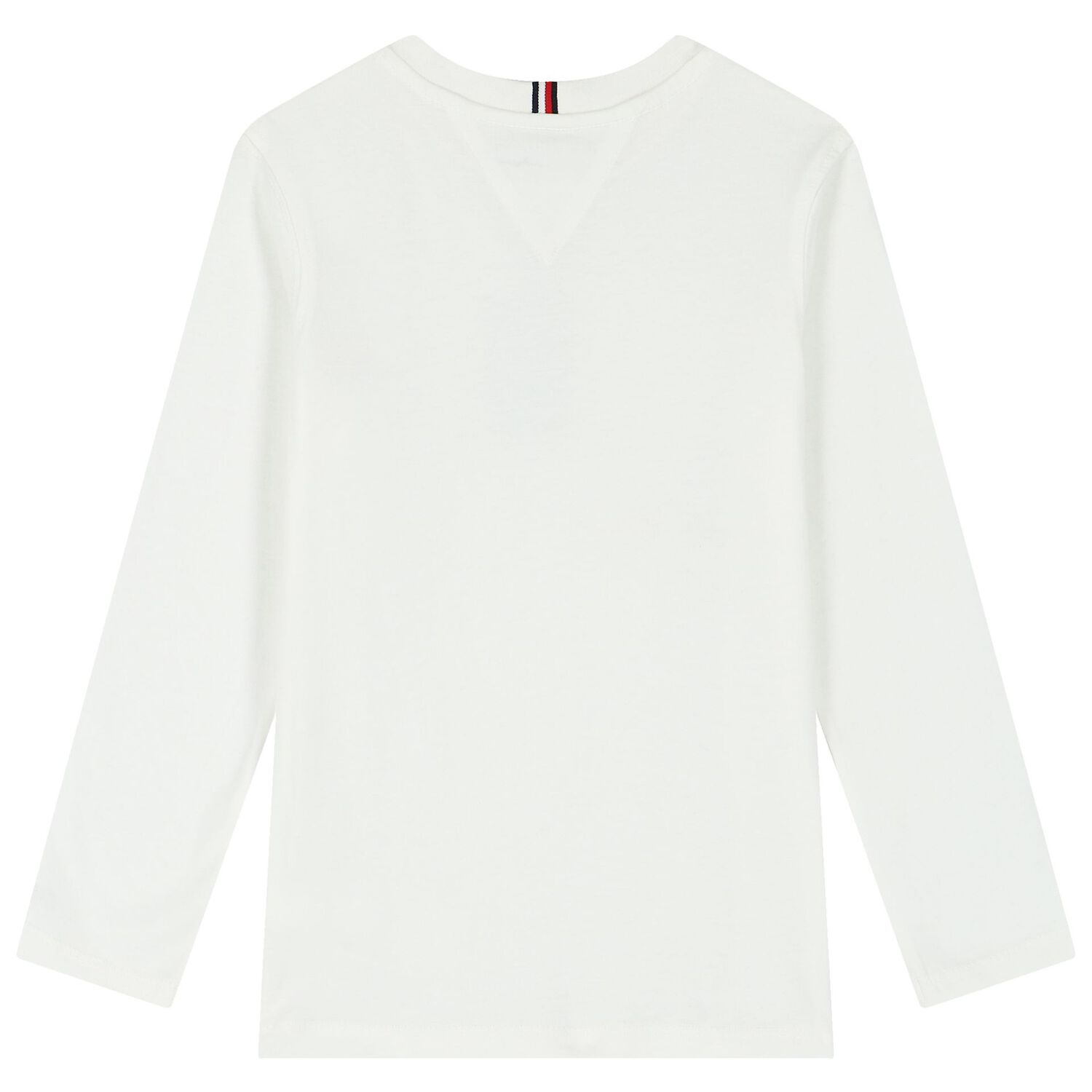 Boys White Logo Long Sleeve Top, 1, hi-res