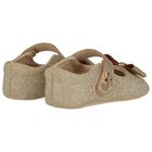 أحذية ما قبل المشي للبنات باللون الذهبي اللامع, 1, hi-res