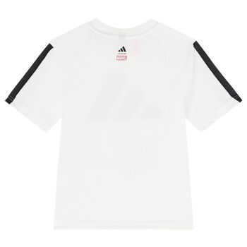Boys White Marvel Logo T-Shirt