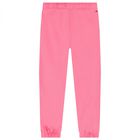 Girls Pink Logo Joggers, 1, hi-res