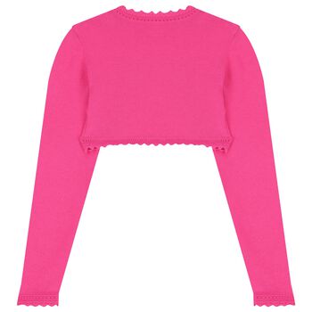 Girls Pink Bolero Knit Cardigan