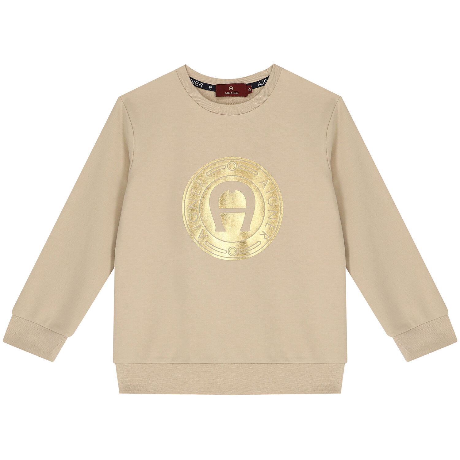 Boys Beige Logo Sweatshirt, 2, hi-res image number null