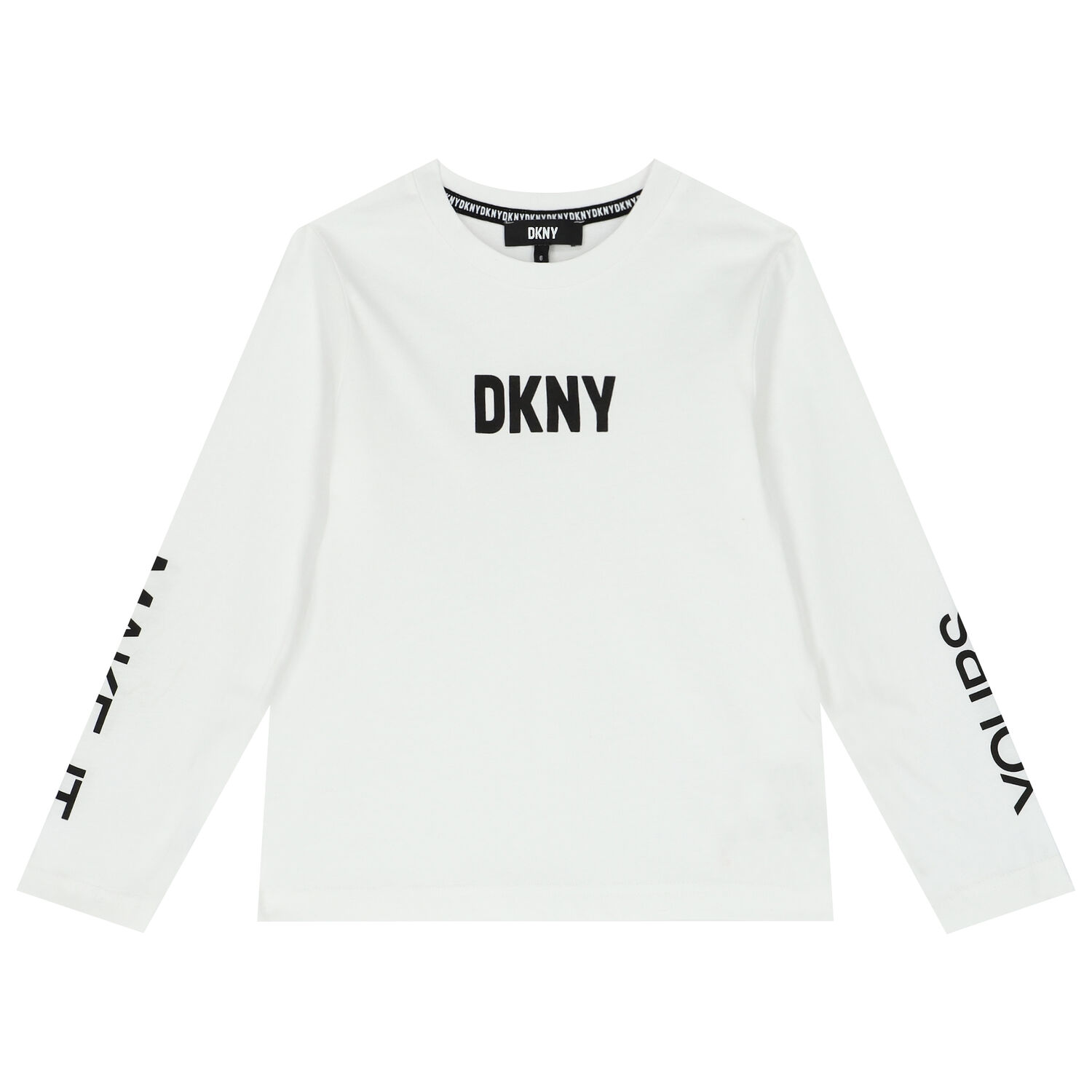 White Logo Long Sleeve Top, 1, hi-res