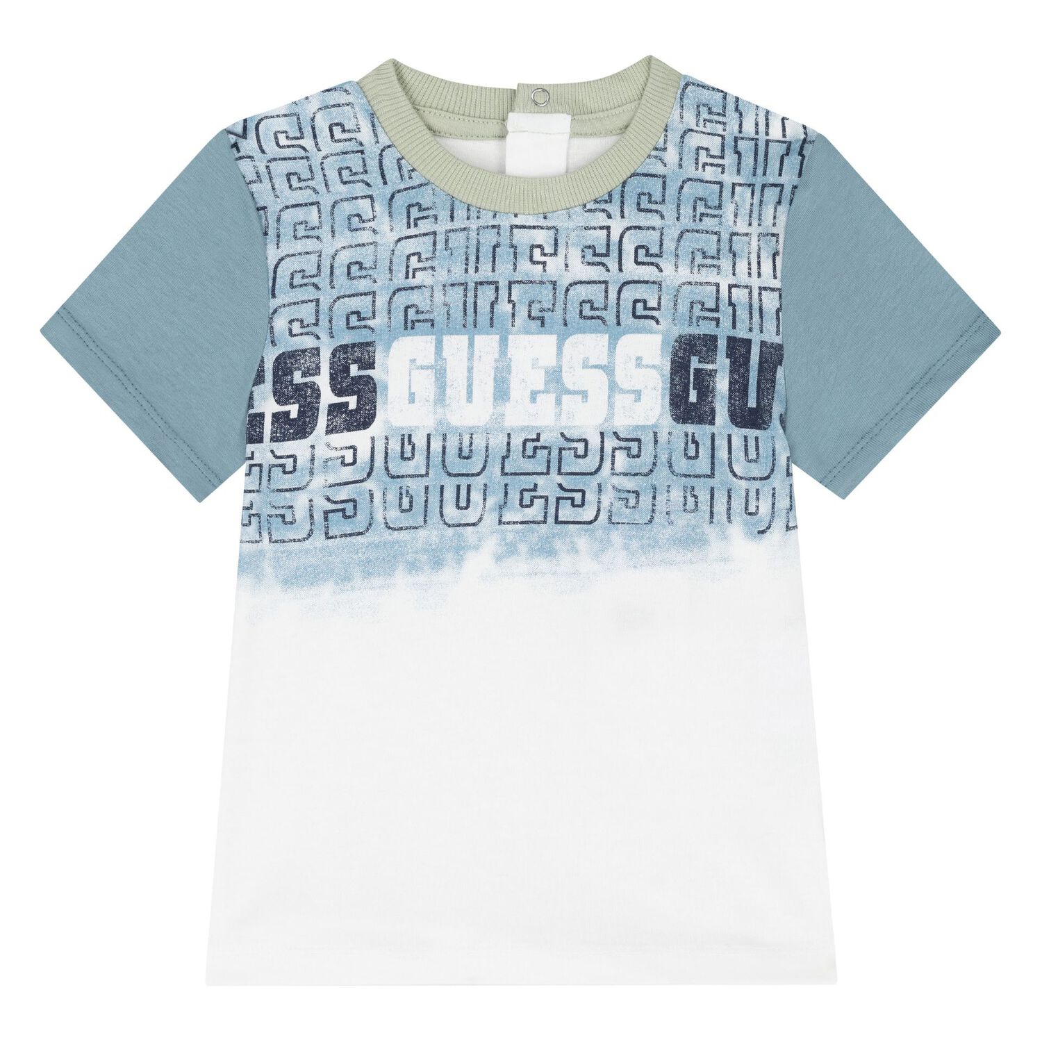 Younger Boys White & Green Logo Shorts Set, 1, hi-res