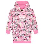 Girls Pink Logo Hooded Dress, 1, hi-res