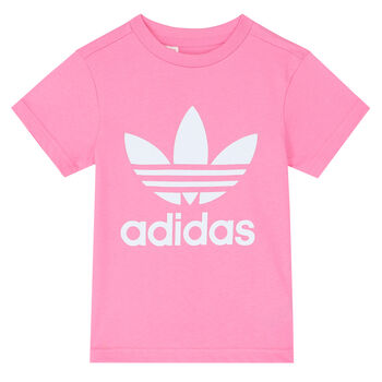 Girls Pink Trefoil Logo T-Shirt