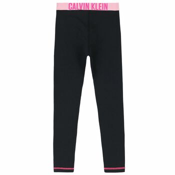 Girls Black Logo Leggings