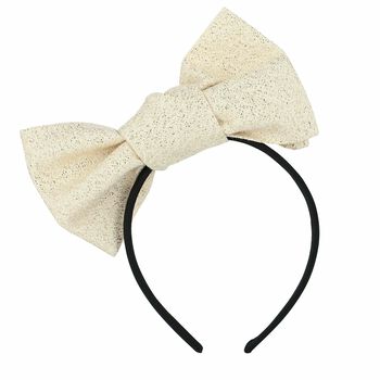 Girls Gold Bow Headband