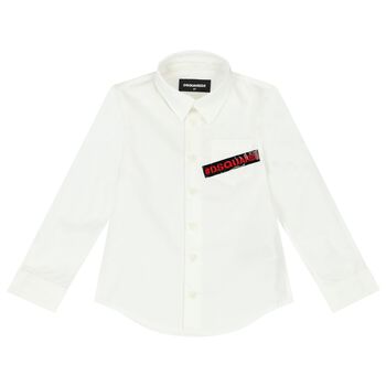 Boys White Logo Shirt