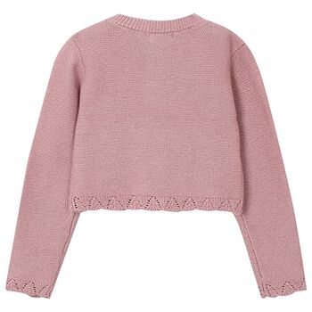 Girls Pink Knitted Cardigan