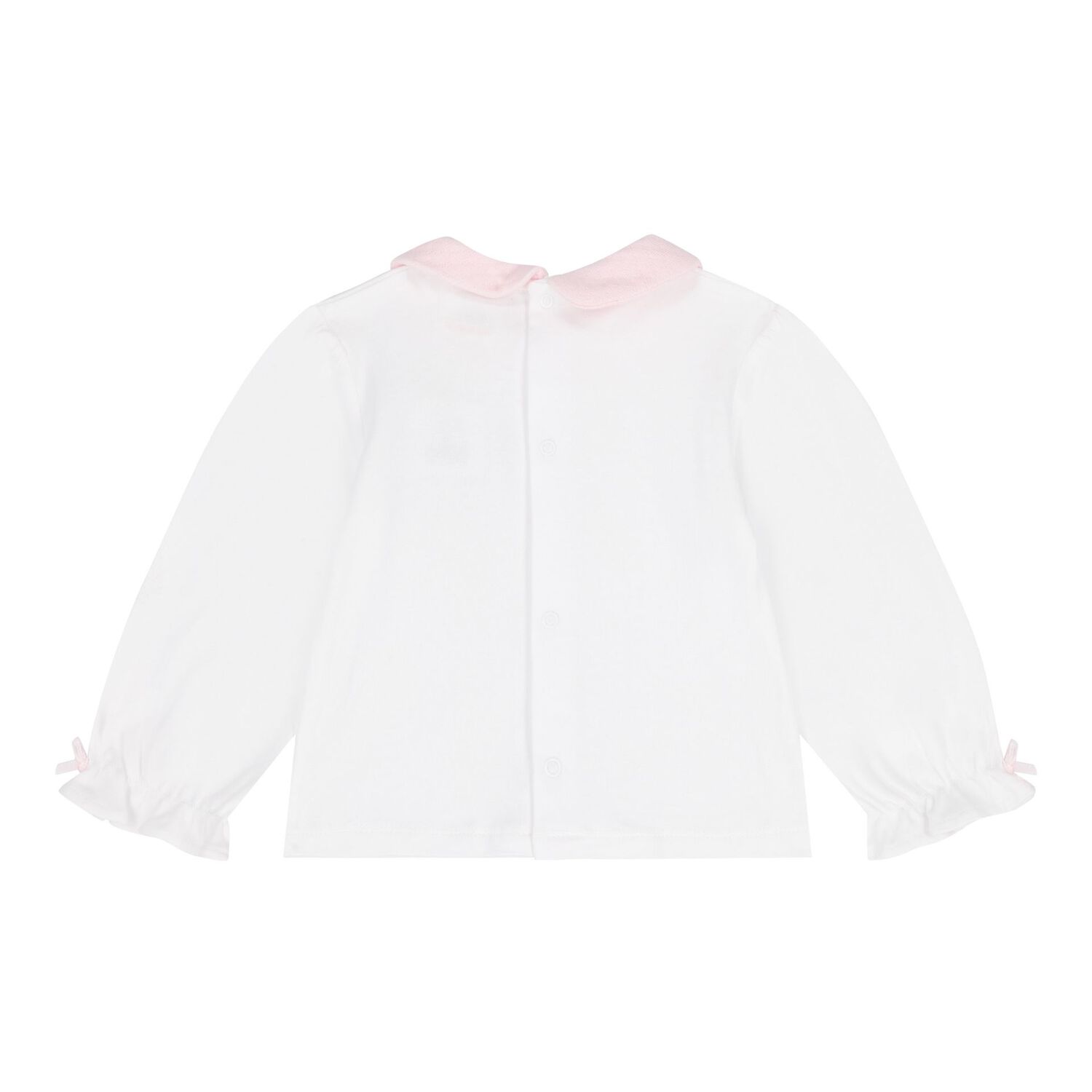 Baby Girls Pink & White Dungaree Set, 1, hi-res