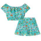 طقم تنورة باللون الأزرق للبنات, 1, hi-res