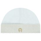 Baby Boys Blue & Gold Logo Baby Hat, 2, hi-res
