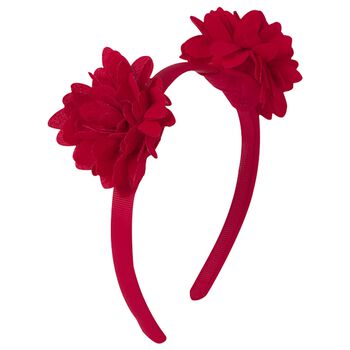 Girls Red Flower Headband