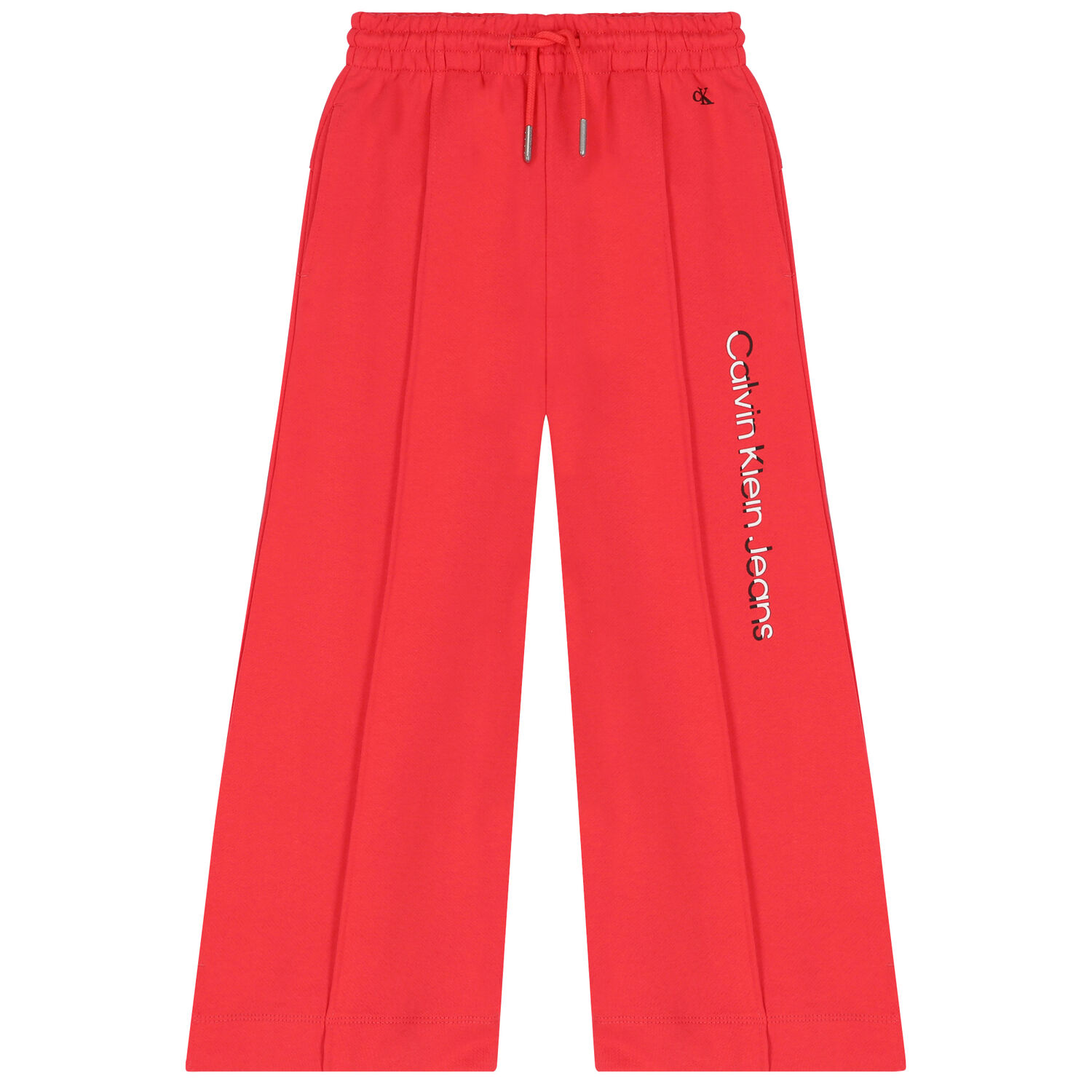 بنطلون بنات بالشعار واسع الساق باللون الزهرى, 1, hi-res