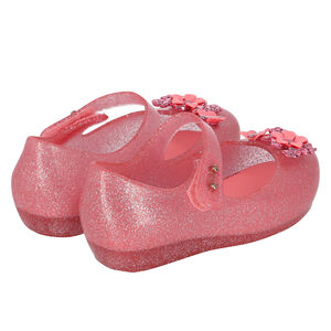 Younger Girls Pink Flower Jelly Shoes