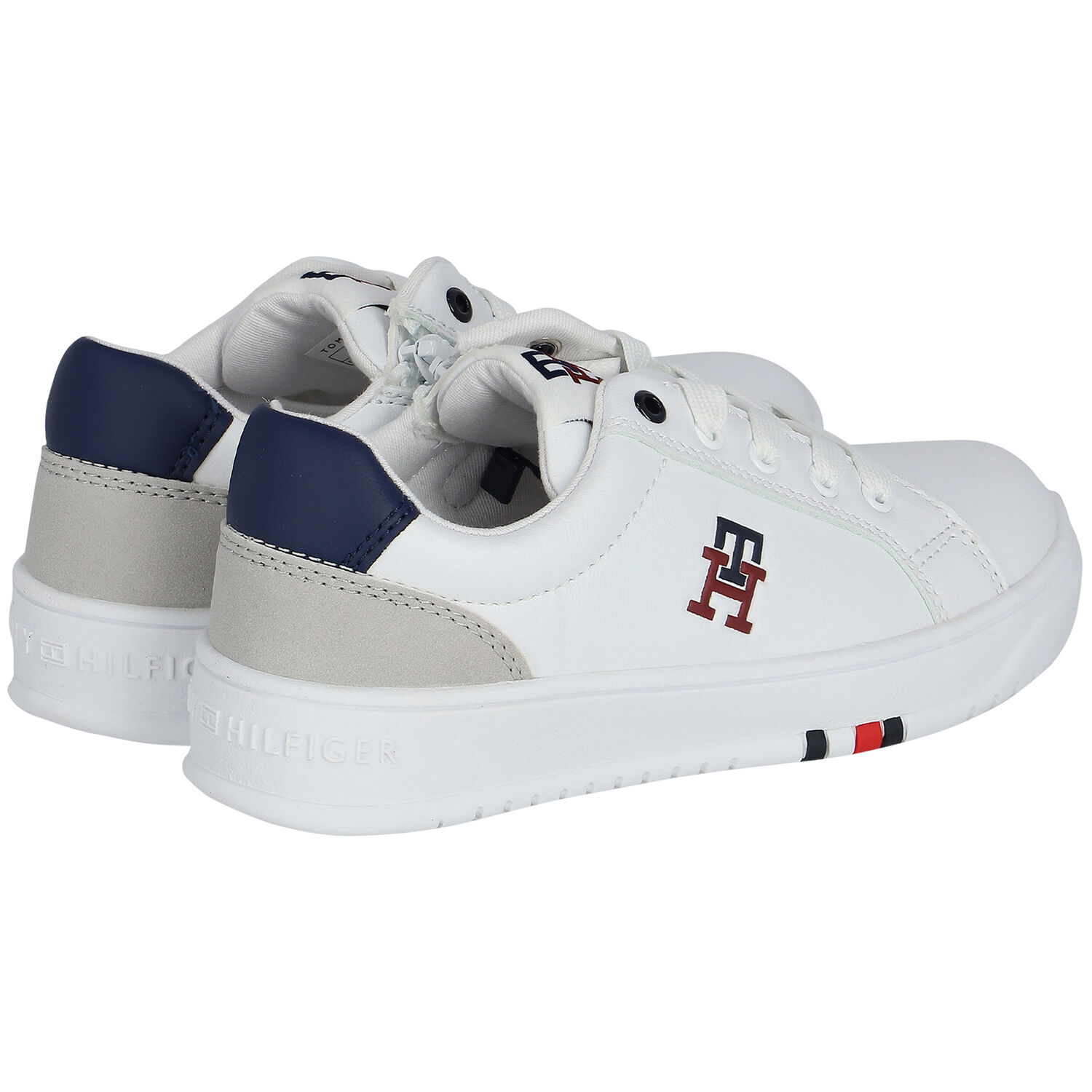 حذاء رياضي بالشعار باللون الأبيض, 1, hi-res