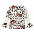 Younger Girls Beige Tiger Long Sleeve Dress, 1, hi-res