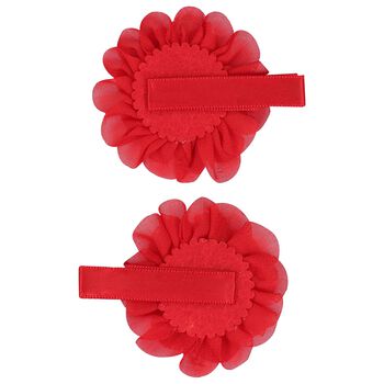 Girls Red Flower Hairclips ( 2 Pack )
