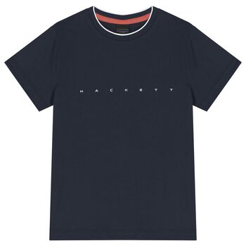 Boys Navy Blue Logo T-Shirt