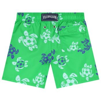 Boys Green Turtle Swim Shorts