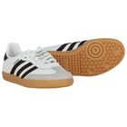 White & Brown Logo Samba Trainers, 1, hi-res
