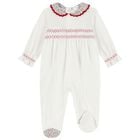 Baby Girls Ivory Smocked Babygrow, 1, hi-res