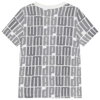 Boys White & Black Logo T-Shirt
