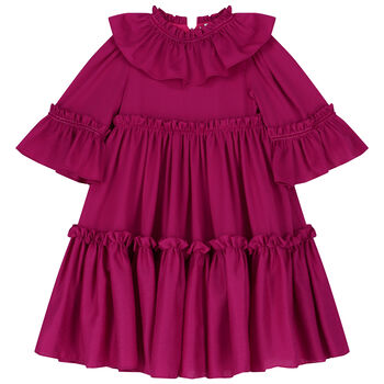 Girls Pink Tiered Dress