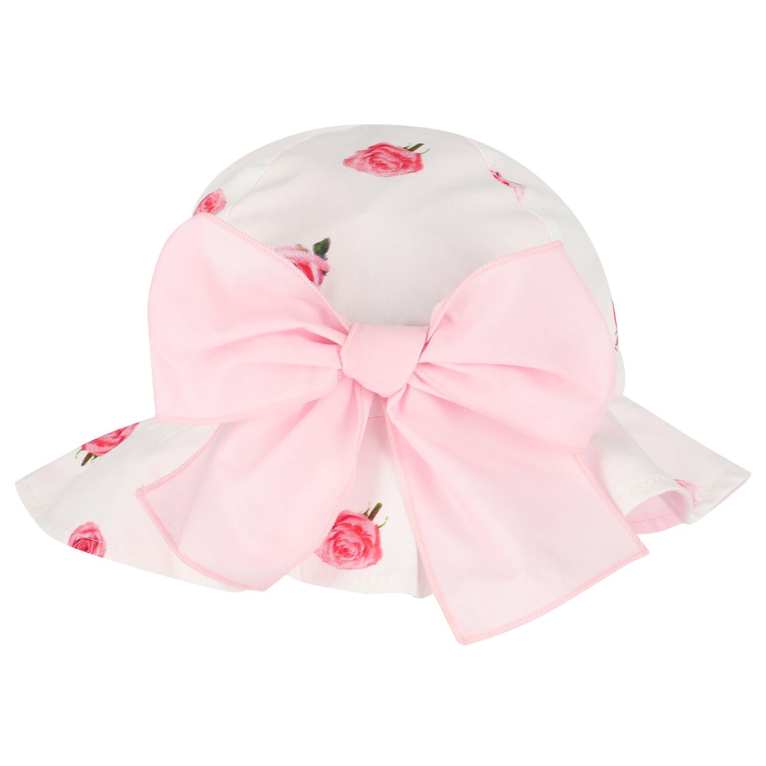 Girls White & Pink Rose Hat, 1, hi-res image number null