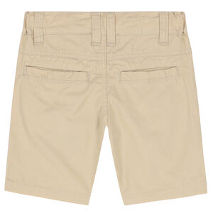 Younger Boys Beige Logo Chino Shorts