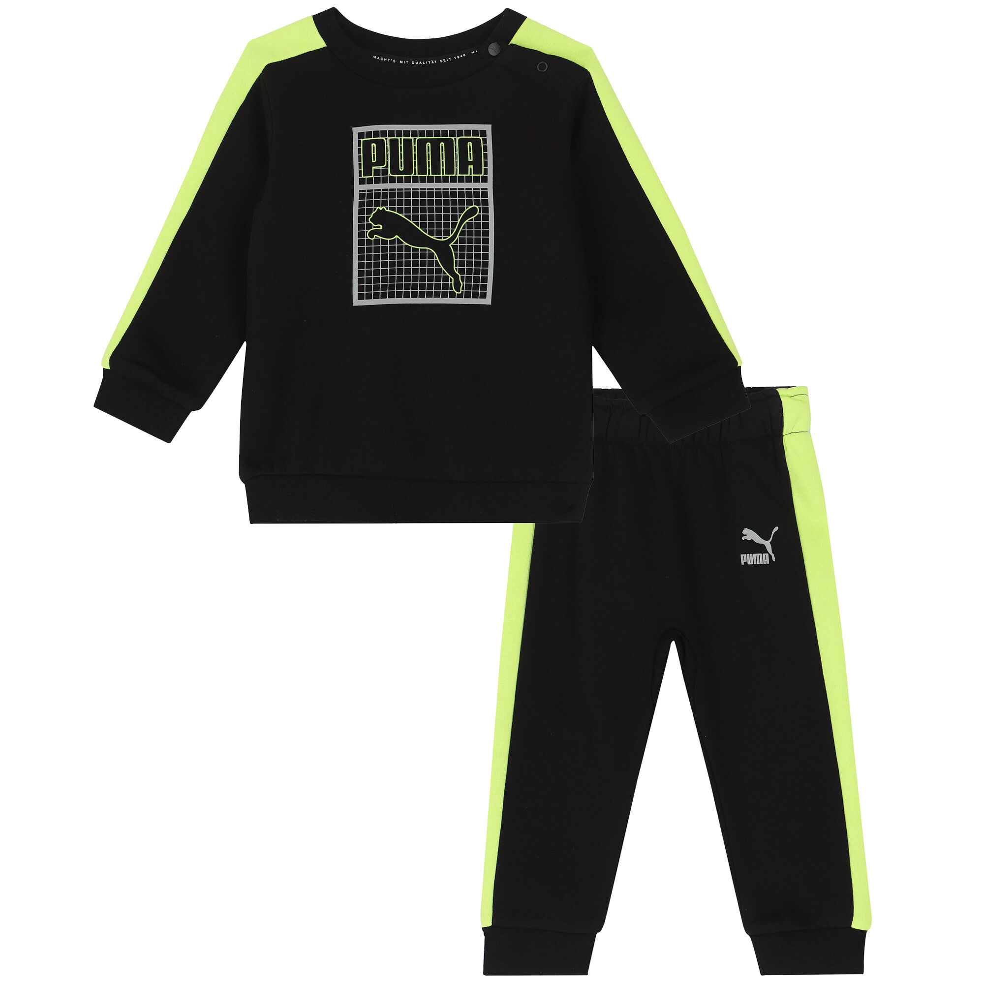 Black and top green puma tracksuit