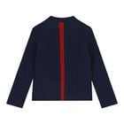 Baby Boys Navy Blue Web Striped Jumper, 1, hi-res