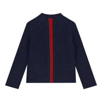 Baby Boys Navy Blue Web Striped Jumper