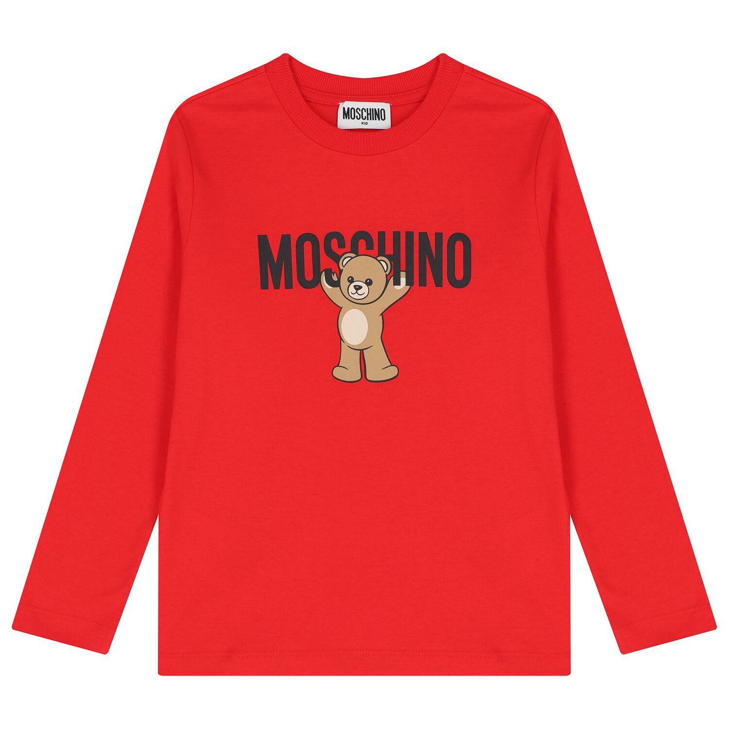 Red Teddy Bear Logo Long Sleeve Top, 2, hi-res