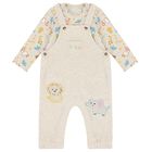 Baby Girls Beige Logo Dungaree Set, 1, hi-res
