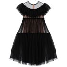 Girls Black Tulle Dress, 1, hi-res