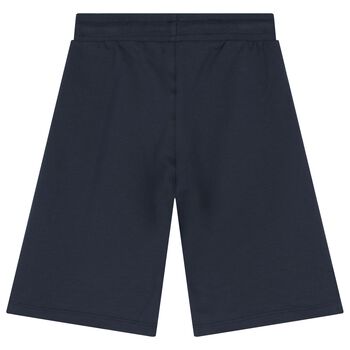 Boys Navy Blue Logo Shorts