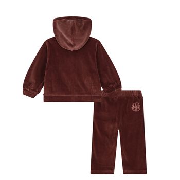 Younger Girls Burgundy Logo Tracksuit