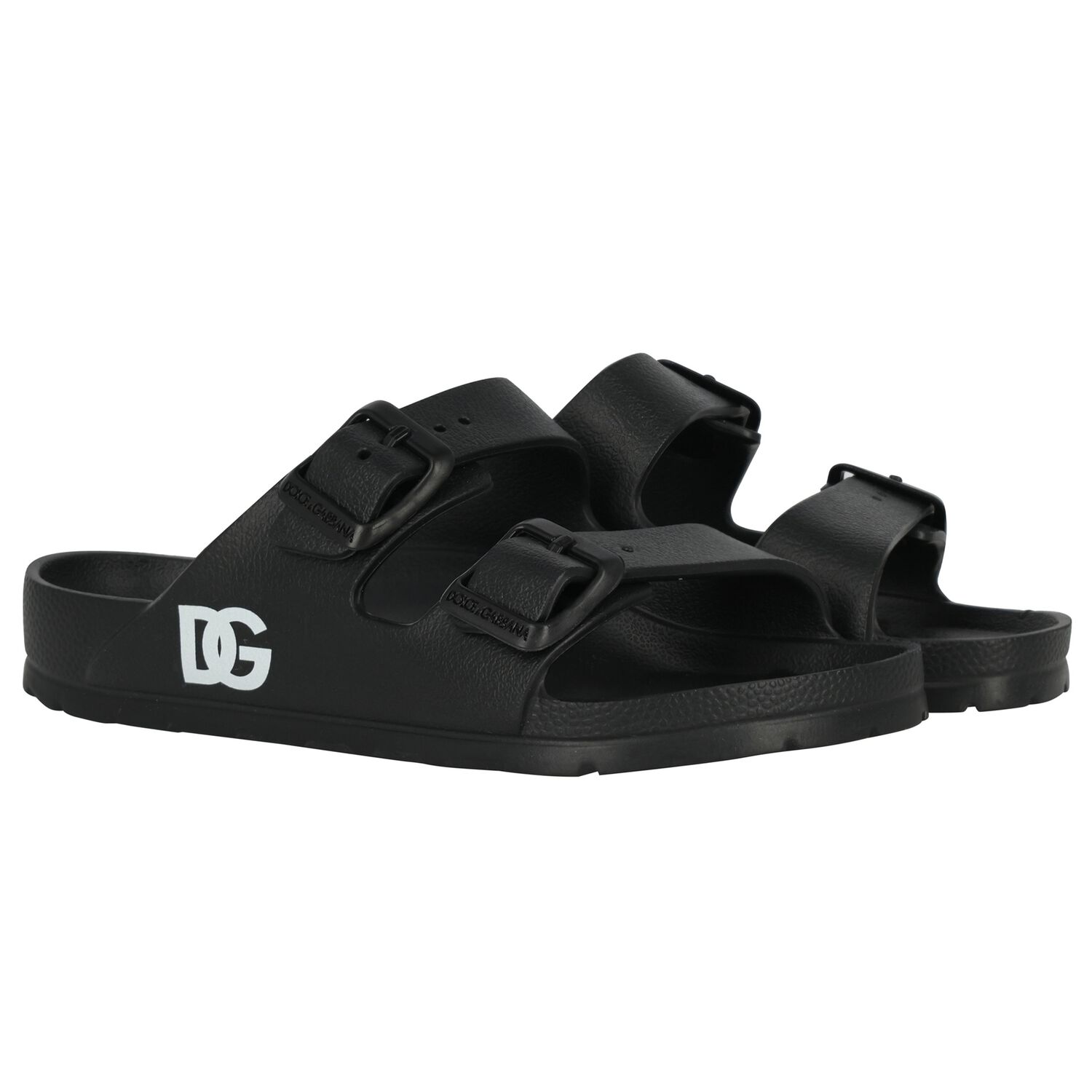 Black Logo Sandals, 1, hi-res