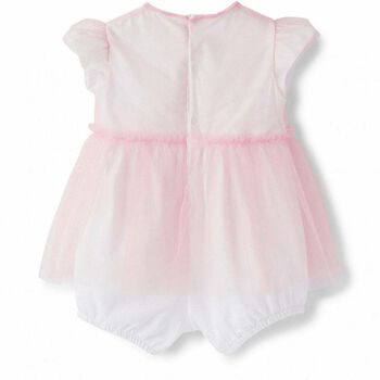 Baby Girls Pink Cotton & Tulle Romper