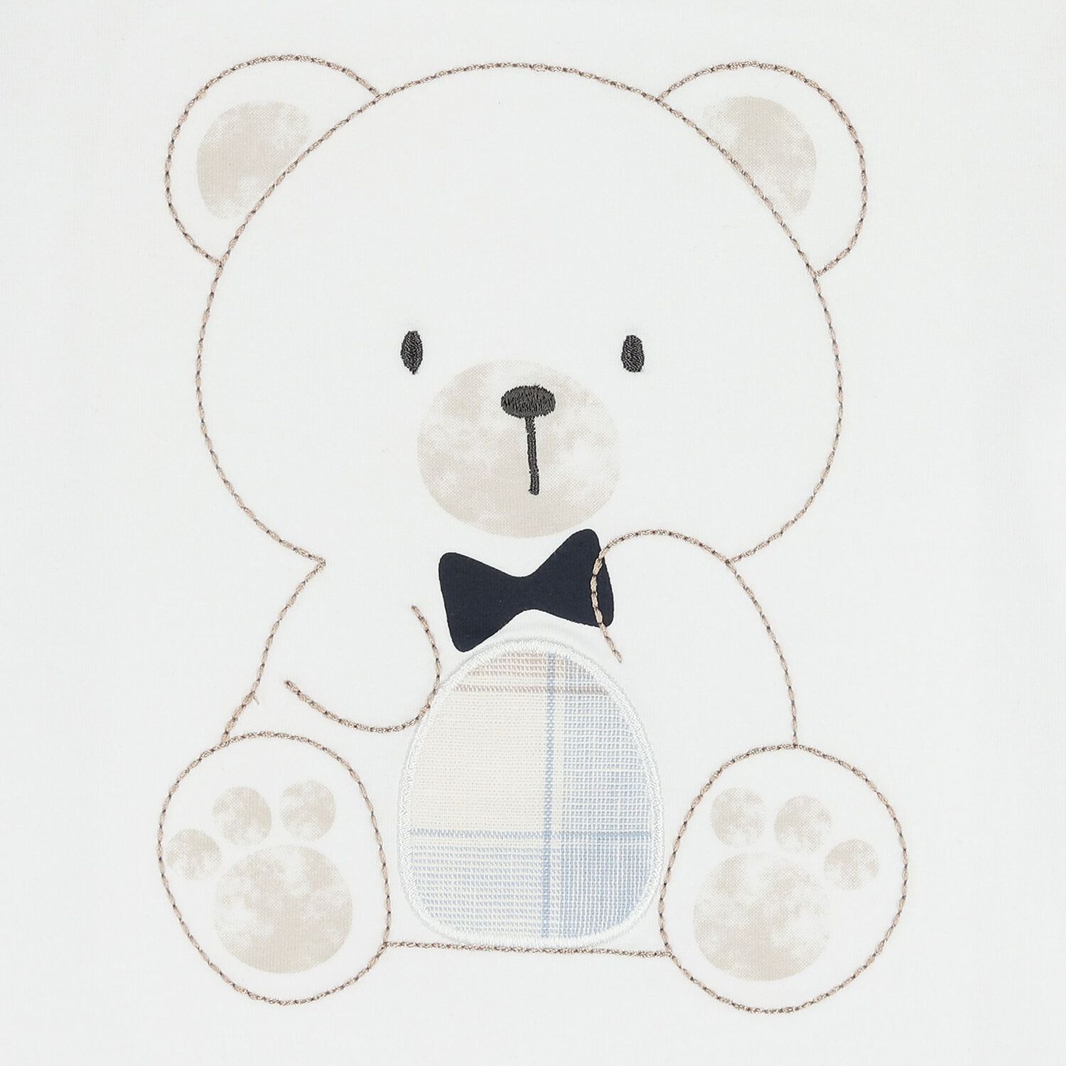 طقم شورت للأطفال الرضع أبيض وكحلي اللون بتصميم دب تيدي, 1, hi-res