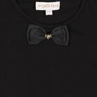 Girls Black Bow Aubrey Long Sleeve Top, 1, hi-res