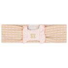 Baby Girls Pink & Gold Logo Headband, 2, hi-res